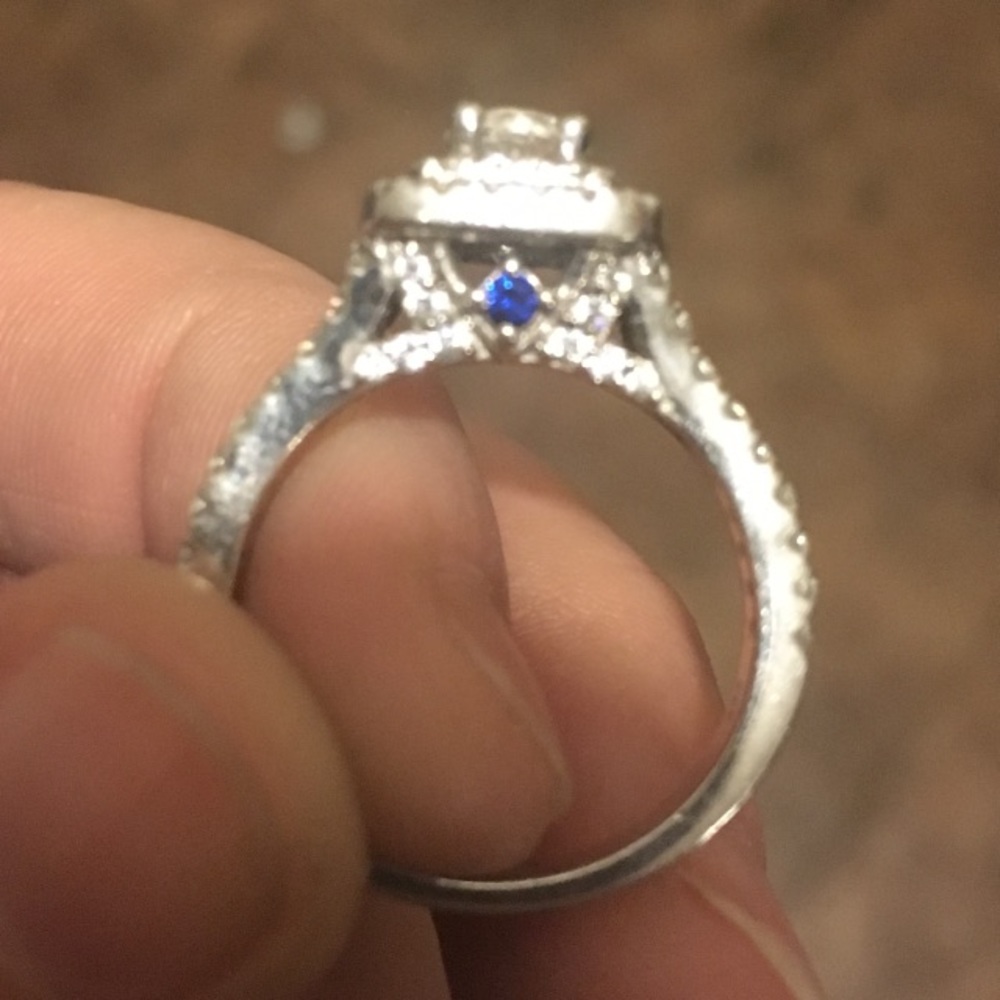 Blue Peekaboo sterling silver ring
